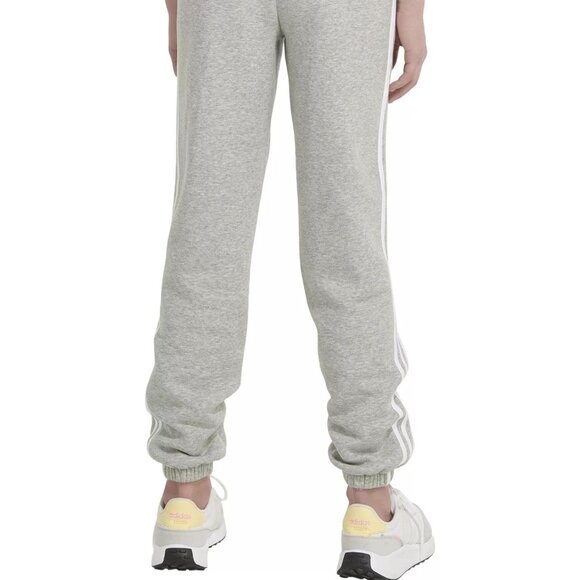 NWT adidas Girls' Elastic Waistband 3-Stripe Cotton Fleece Joggers - Picture 5 of 8